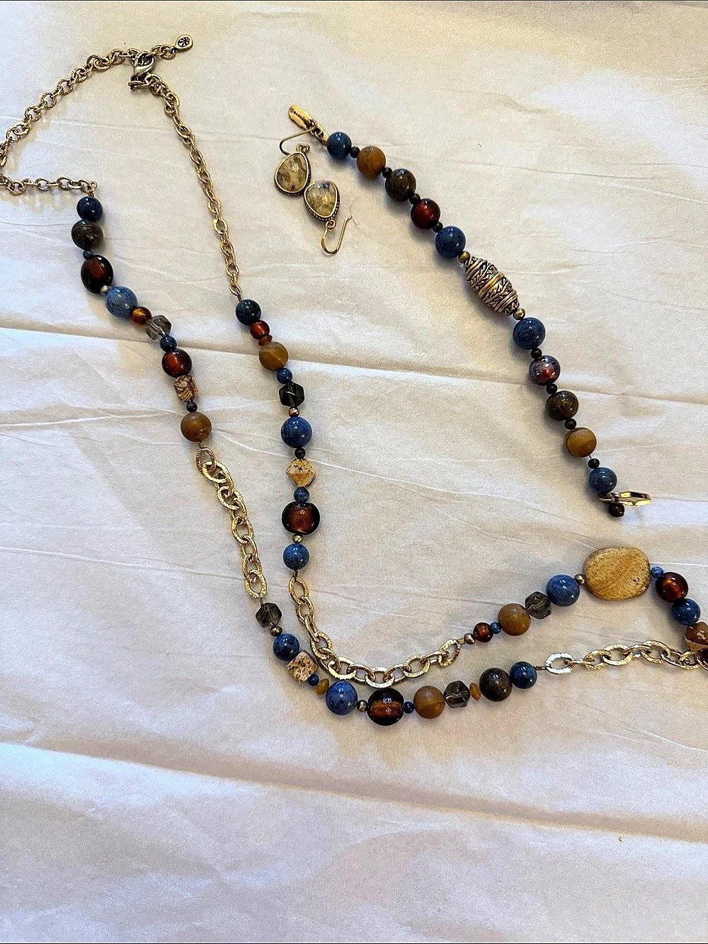 Studio Barse Beaded Necklace, Bracelet & Earrings in Gold